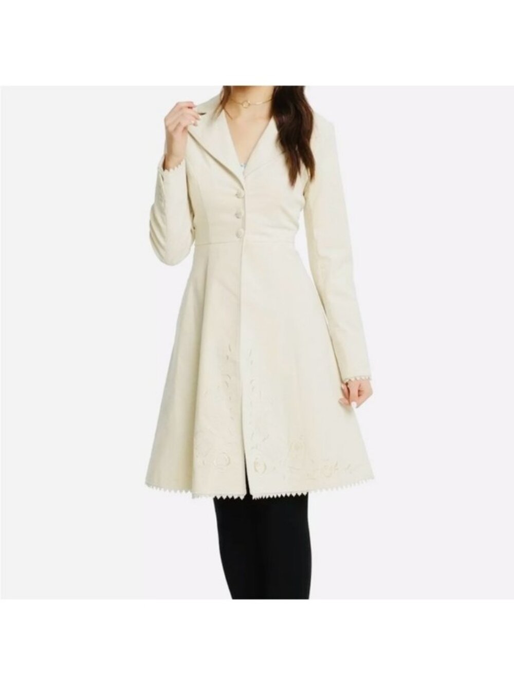 NWT Hot Topic Disney Princess Belle Beauty & the Beast Cream Trench Coat XL